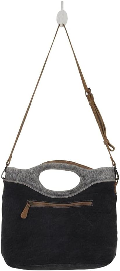 Myra Bag Being Social Tote Bag Upcycled Canvas, Rug, Leather & Cowhide S-2605