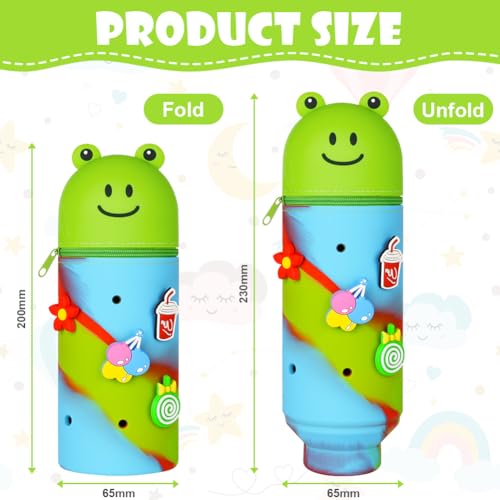 Vicloon Pencil Case, Frog DIY Hole Pencil Case in Soft Silicone - Image 2