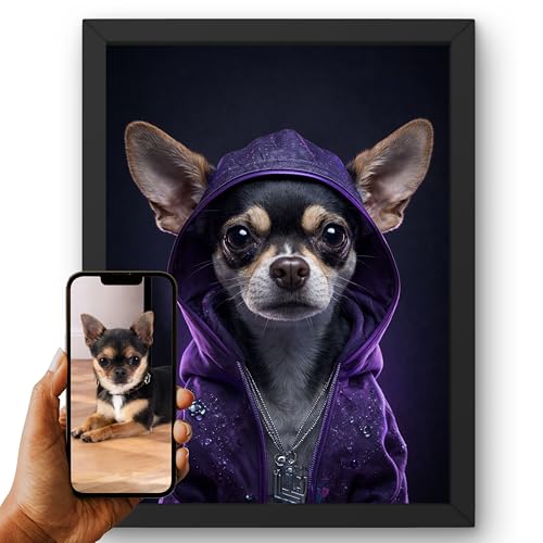 Portrait chien personnalisé Hip Hop – Tableau animal rappeur style street – Déco murale urbaine – Poster Toile Plexiglas avec ou sans cadre – Idée...