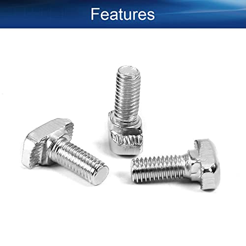 Yinpecly 20Pcs M6X16Mm T Slot Bolts Drop-In Bolt Hammer Head Bolt Carbon Steel For 30 Series European Standard T-Slot Aluminum Extrusion Profile #TOP2