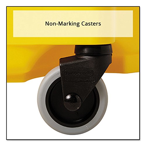 Image of Rubbermaid Commercial Products WaveBrake 35 QT Down-Press Mop Bucket and Wringer Combo on Wheels, Yellow, for Professional /Industrial Heavy-Duty Floor Cleaning