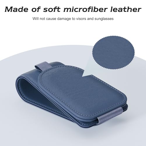 Image of Sotfamily Sunglass Holder for Car Visor, Suede Cloth Magnetic Sunglass Organizer for Car Accessories, 2 Packs, Black (Blue)