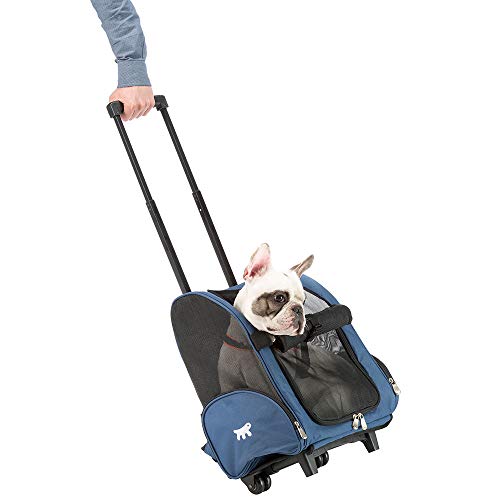 Ferplast Trolley, Mochila de Transporte Para Animais Pequenos, com Rodinhas Ferplast para Cães, Vari