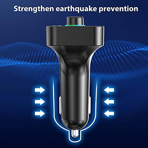 New Bluetooth FM Transmitter for Car, [2022 Upgraded] Wireless in-Car Radio Adapter Car Kit, Universal Car Charger with Dual USB Charging, Hands-Free Calling, Music Player Supports TF Card & USB Disk