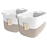 Storage Baskets for Organizing 2 Pack, Cotton Rope Woven Basket, Toy Storage, Gift Baskets Empty, Ba