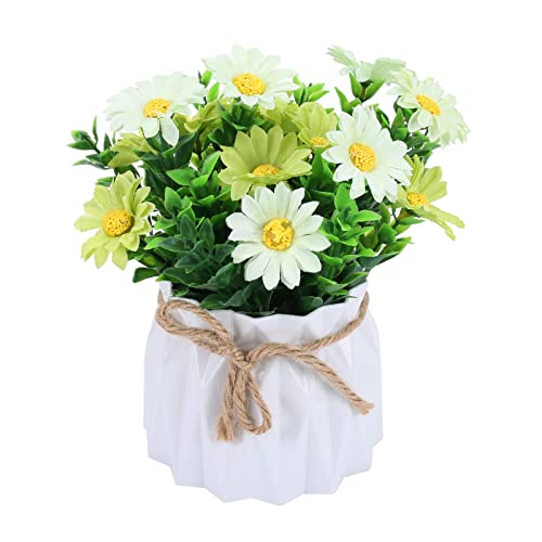 SLFYEE Fleurs artificielles en pot marguerites tournesols - Fleurs artificielles - Fleurs en soie - Décoration de table - Pour balcon, jardin, mariage