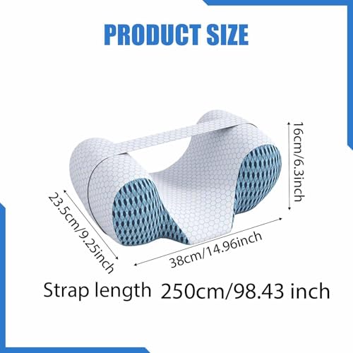 KESOTO Almohada para Dormir de Pecho, Antiarrugas, Mantiene La Cabeza Recta, Ergonómica, Soporte para El Cuello, para Camas, Mujeres Y, Correa Azul 250cm, Individual - imagen 3