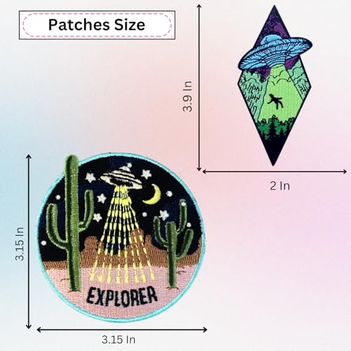 Nayasu GF3435 Alien Ufo Embroidered Applique Patches thumb #1