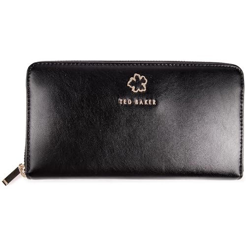 Image of Ted Baker JORJANA-Flower Eyelet Large Zip Around Purse, Black