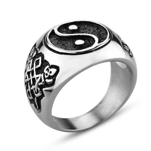 Bagues de couple Yin Yang fini le ternissement avec l'acier titane