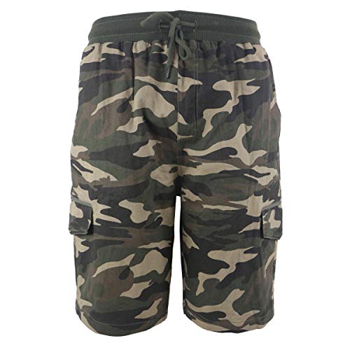 Mens Shorts Cargo Flexible Training 10 Inch Inseam Fashion Chino Short Camo 36