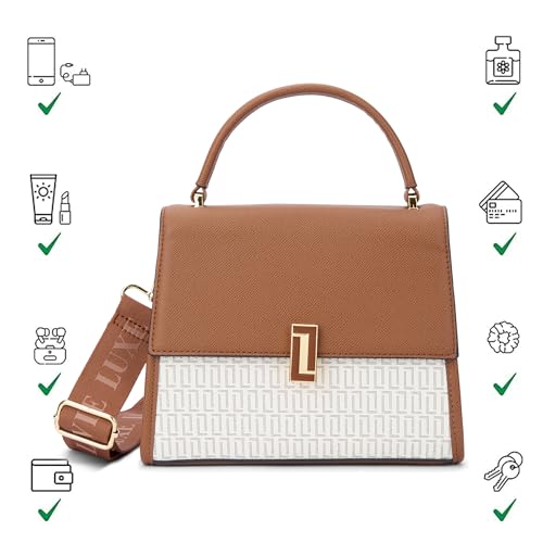 Image of Lavie Luxe Women's Monogram Merci Satchel Handbag | Satchel Bag for Work | Ladies Purse | Stylish Shoulder Bag | Gift For Women