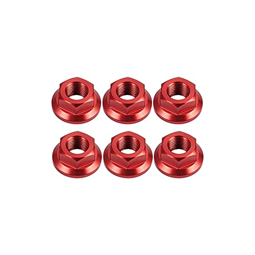 Taott Lot de 6 écrous de bride de pignon arrière M10 x 1.0 pour moto Ducati Diavel 1200 1260 Monster 1200 R S Multistrada Street Fighter 1098 (couleur : rouge)