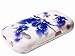 For AT&T LG Xpression 2 C410 Hard Phone Cover Case + Happy Face Phone Dust Plug (Blue White Lotus)