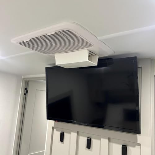 Air Conditioner Diverter for Furrion RV - AC Side Airflow Redirector for Camper/Van | Peel-and-Stick Installation, No Tools/No Holes (Dual Output)