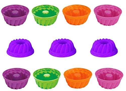 Kit 12 Forminhas Silicone Mini Bolos Cupcake Pudim Gelatina