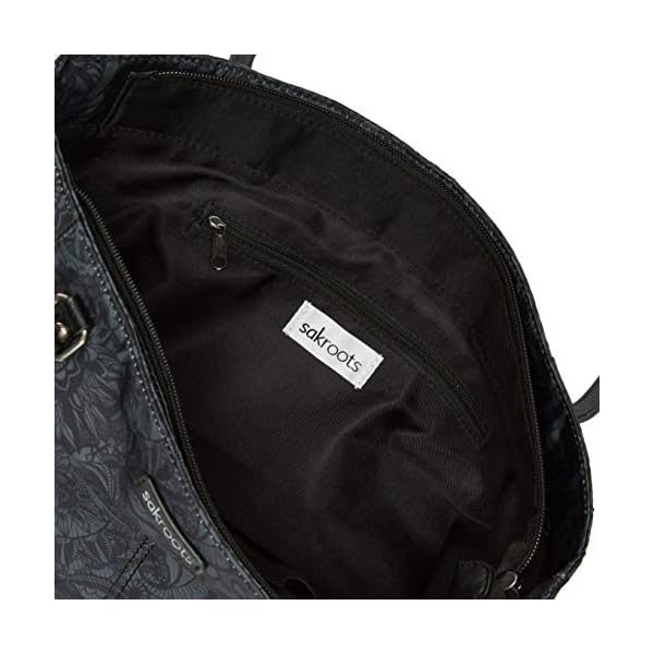 Sakroots-Womens-Eco-Twill-Metro-Tote Sakroots womens Bag in Eco-twill, Large & Roomy With Zip Closure, Sustainable Durable Design, Lining Made fro Tote, Black Spirit Desert, One Size US