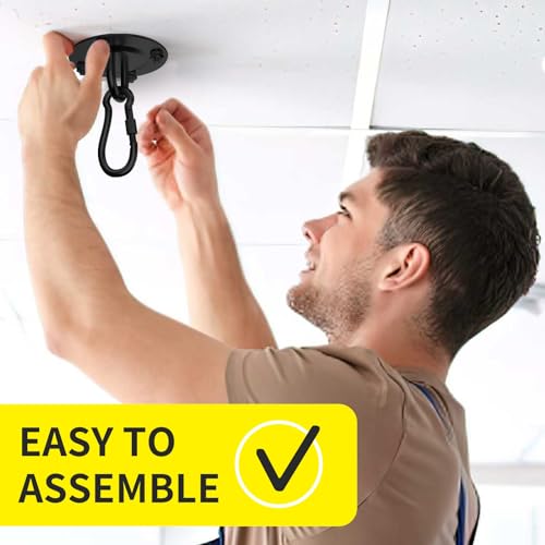 Heavy Duty Swing Hangers 360°Rotate Heavy Duty Hooks for Hanging 304 Stainless Steel Swivel Hammock Hooks Swing Hook for Ceiling Wooden Porch Gym Yoga Suspension Hooks Swing kit With 400 kg Capacity - Image 3