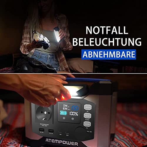 Solar Generator 518Wh 500W Portable Powerstation mit Solarpanel 100W Faltbares Batterie Power Bank Balkonkraftwerk mit LED Licht für Camping Outdoor Abenteuer und Notfälle – Bild 5