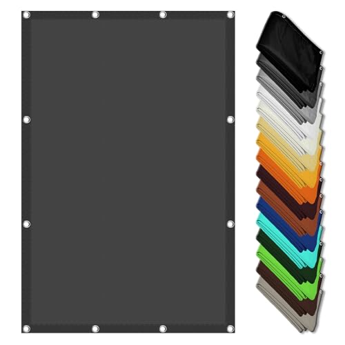 Voile d'ombrage rectangulaire UV résistant et robuste, bâche 4 x 10 m grise avec cordes
