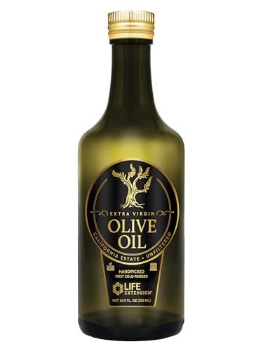 Life Extension California Estate Extra Virgin Olive Oil, 500 Ml, Rich Polyphenol Unfiltered Cold...