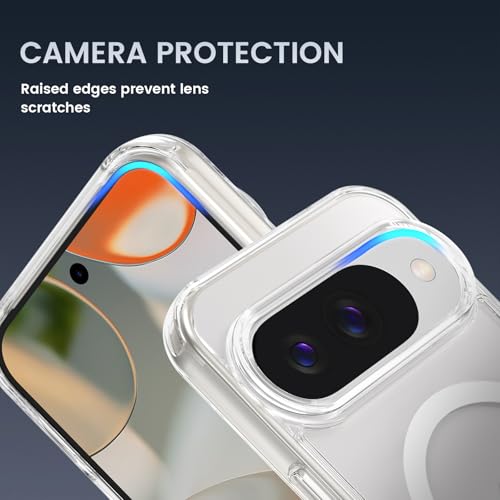 Image of Ruky for Pixel 10 / Pixel 10 Pro Case with Privacy Screen Protector, Clear | [Compatible with MagSafe] Transparent Shockproof Protective Phone Case Slim for Google Pixel 10 / 10 Pro 6.3 inch, Clear
