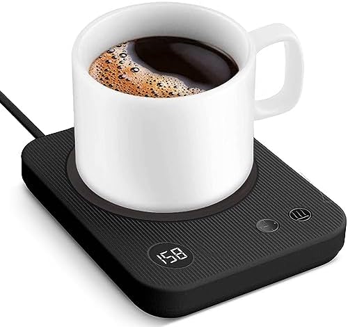 Coffee Mug Warmer, Smart Coffee Cup Warmer, Mug Warmer with 3 Temperature Settings, Coffee Mug Warmer with Auto Shut-Off, Candle Warmer Plate, Electric Beverage Warmer for Coffee, Tea, Milk (Black)