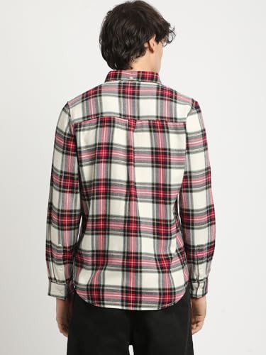 Image of Men's Multicolored Checked Slim Fit Cotton Casual Shirt