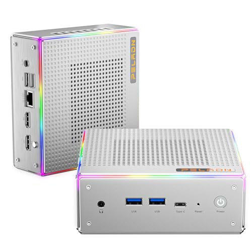 Image of PELADN Mini PC, AMD Ryzen 9 7940HS (8C /16T, Up to 5.1GHz) Radeon 780M 32GB DDR5 5600Mhz RAM, 1TB SSD, 4K HD, BT5.2, Dual HD, WiFi6 2.4G /5G, Business Small Desktop PC RGB Light