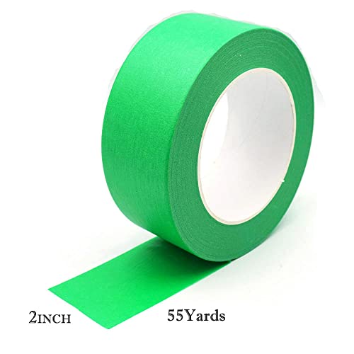 Image of Green Painters Tape 2 inch Wide, Green Masking Tape 2 inch x 55 Yards Paper Tape for Arts DIY Crafts Painting Labeling Decoration School Projects Home Office