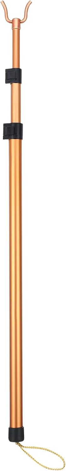 Garment Pole Hook Telescoping Hanger Retriever Pole for Hanging Gold Finish
