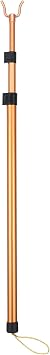 Garment Pole Hook Telescoping Hanger Retriever Pole for Hanging Gold Finish