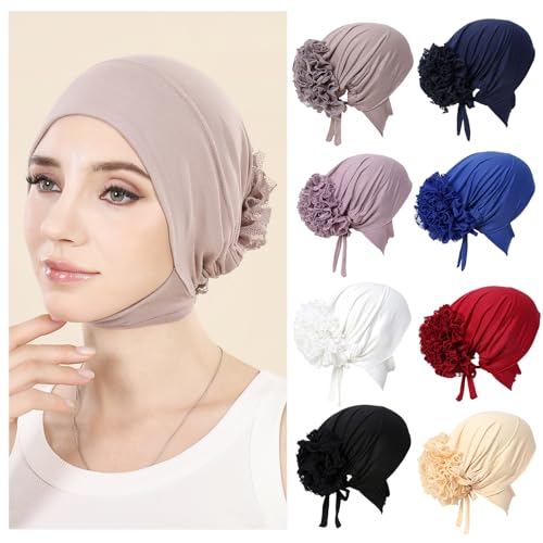 Unisex Bonnet Turban Head Wreck Stretch Flower Hijab Muslim Accessory Fashion Bonnet Head Scarf Wrap Cord Cords2