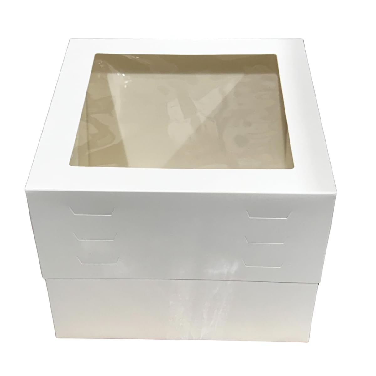 Decoraciondulce - Confezione da 10 scatole per torte, bianco altezza regolabile con finestra 30 x 30 x 20 a 30 cm. (30 x 30)