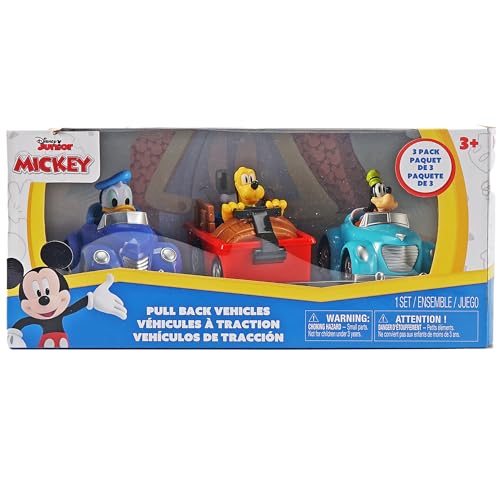 Disney Junior: 3 Pack Pull-Back Toy Vehicles - Donald, Goofy