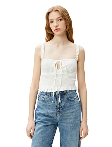 Débardeur court viscose Koton chemise femme haut été découpé