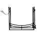 Patio Watcher 3-Foot Firewood Rack Wood Storage Log Holder with Kindling Holder and 4 Tools Indoor Outdoor Fireplace Heavy Duty Steel Black