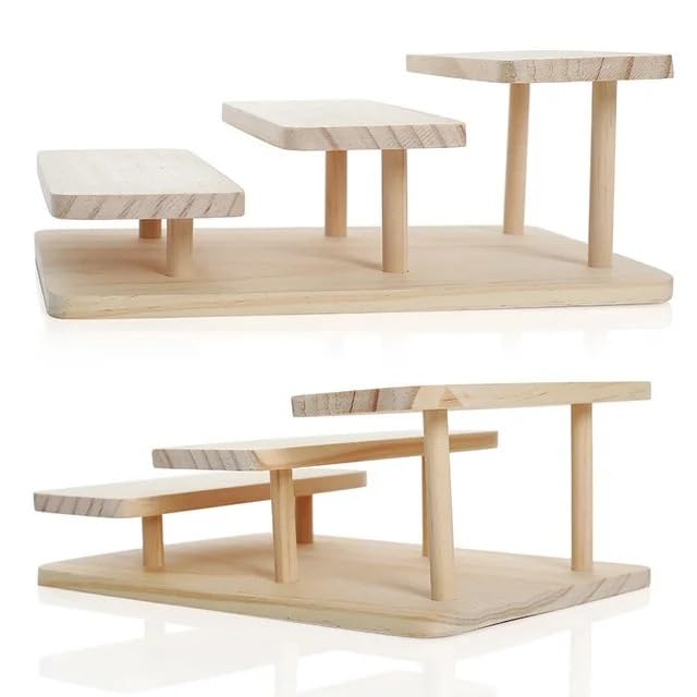 Soporte para Gafas de Sol Opciones de 2-5 Capas Gafas de Sol de Madera Soporte ensamblable de Alto Nivel Expositor de Gafas Soporte de joyería Expositor de Gafas Exclusivo Expositor de Venta(Medio)