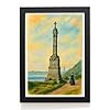 A6 PRINT - Burntisland. Monument to King Alexander III - Vintage Art Style #1