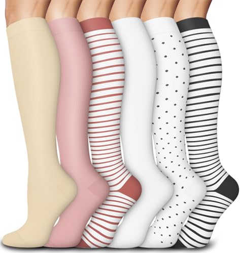Image of Aoliks Medical Compression Socks for Women & Men, Support Knee High Socks for Running,Nurses,Travel