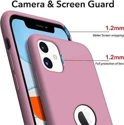 Image of VONZEE Liquid Silicone Soft Back Cover for iPhone 11 Case, Shockproof Slim Camera & Full Body Protection Non Yellowing Cover with Microfiber Lining & Logo Cut (6.1 Inch) - Lilac