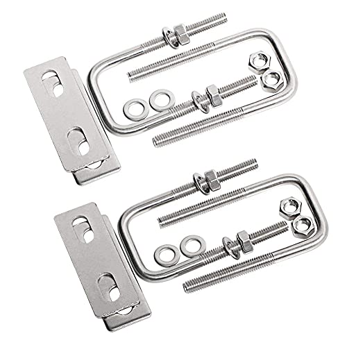 Square U-Bolts 1.18inch 30mm Inner Width 304 Stainless Steel Silver M6 with Plates Nuts for Car/Motorhome/Sailing Trailer Replacement Part and Accessorie 4Pcs