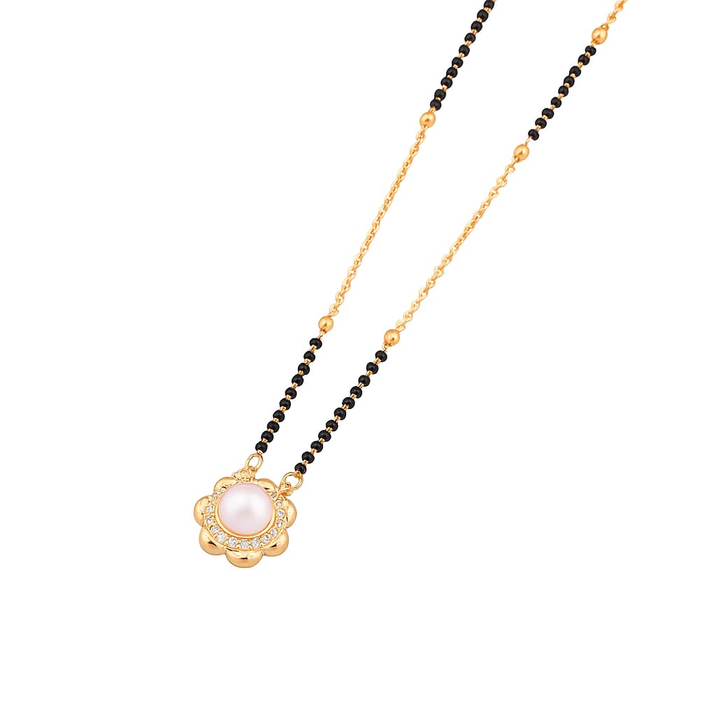 Chic Imitation Gold Plated Mangalsutra with Pearl and American Diamond Accents-image-15