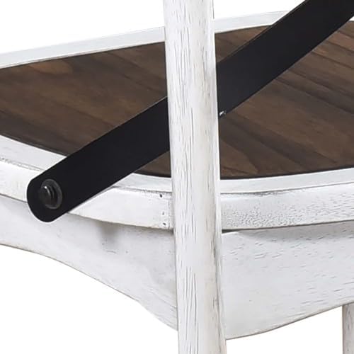 Miniatura 5 de Set of 2 Rustic Farmhouse Dining Chairs with Metal X-Back, Solid Wood Frame, Vintage Kitchen Side Chairs for Dining Table, Table & Chair Sets,2-Set