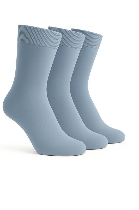 Image of Wens Plain Dark Socks for Girls, Boys, Kids & Men of All Ages (Pack of 3) | Heavy Elastic, Streachable & Comfortable Fit