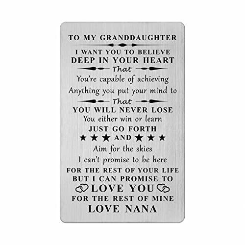 TGCNQ Granddaughter Gifts from Nana - Inspirational Card Gifts for Granddaughter - Granddaughter Gifts from Grandma for Graduation Birthday Christmas