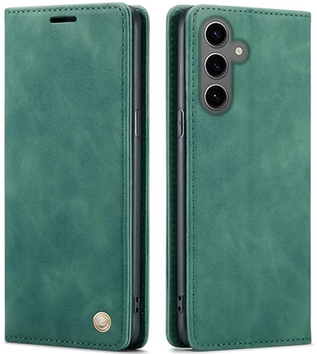 Image of ClickCase for Samsung Galaxy S24 FE 5G Sheepskin Series Faux Leather Wallet Flip Case with Video Stand & Magnetic Closure Lightweight Flip Cover for Samsung Galaxy S24 FE 5G (Green)