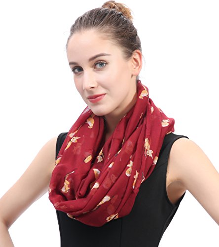 Lina & Lily Fox Animal Print Women's Infinity Scarf Lightweight2