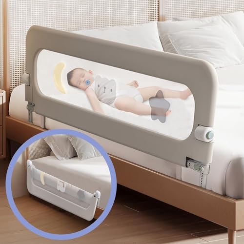 Foldable Toddler Bed Rails - Kids Guard Bumper for Crib Safe Bed Side Rail for Twin Queen King Full Size Beds (150cm)