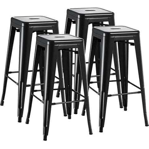 Furmax Metal Bar Stools Set of 4 Cover